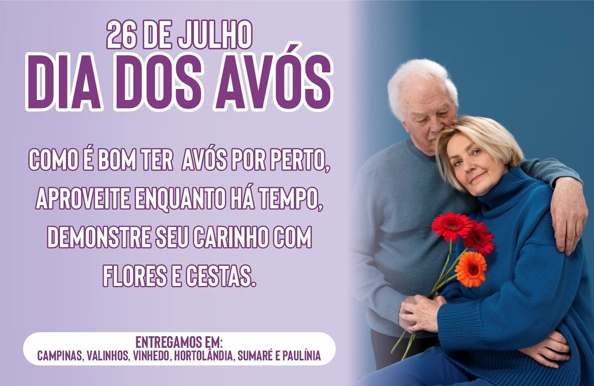 Dia dos Avós!!!
#Entregamos em Campinas e Região#diadosavos #cestadecafe #floricultura #floriculturaemcampinas #floriculturaemhortolandia #floriculturaemsumare #floriculturaemhortolandia #floriculturaemvalinhos #buquederosas #buqueparavo #cestasdecafeparavo