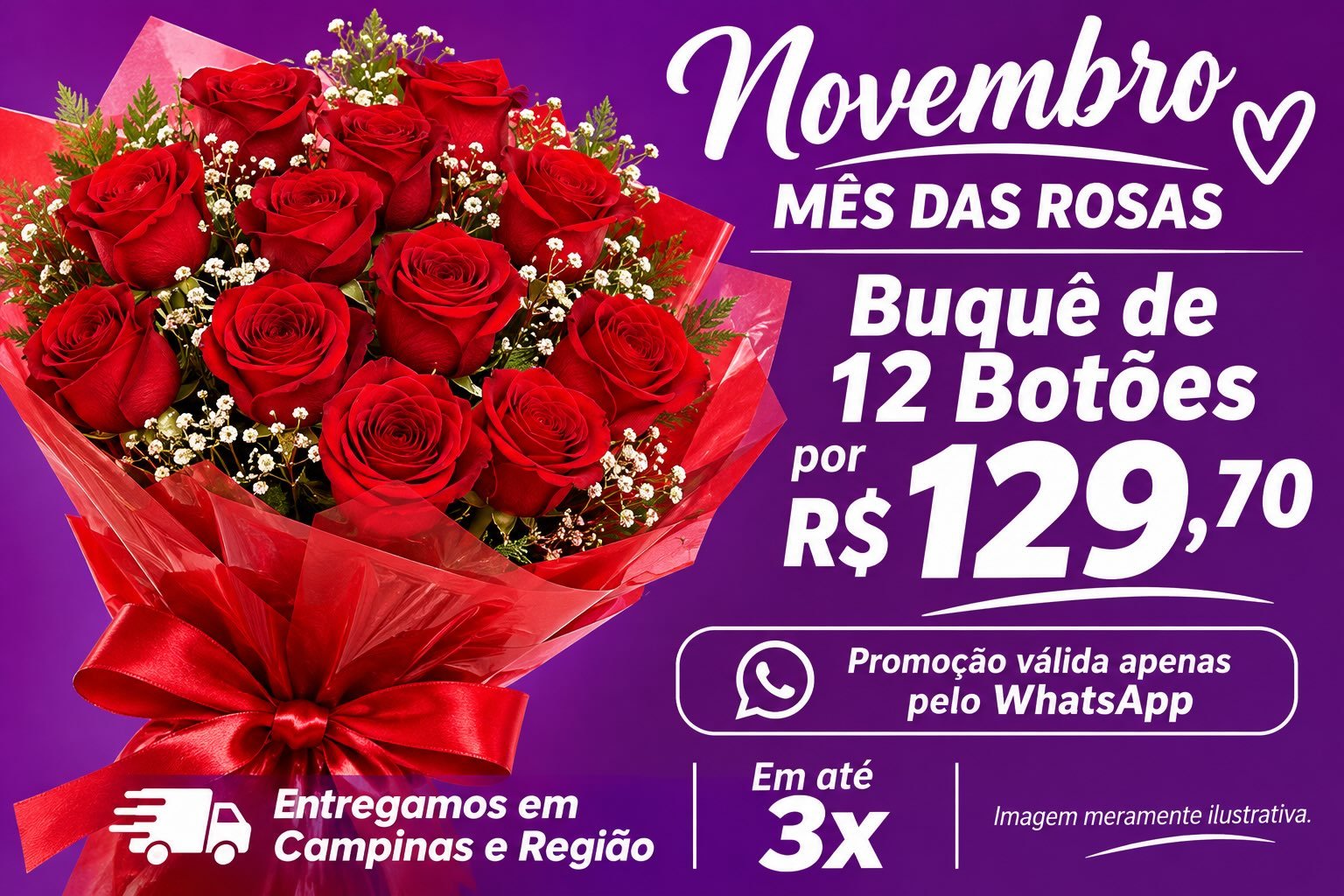 Promoção válida até 10 de Novembro!!

Entregamos em Campinas e Região.

#floriculturaonline #rosasvermelhas #floriculturaemcampinas
#buquederosas #buqueempromocao