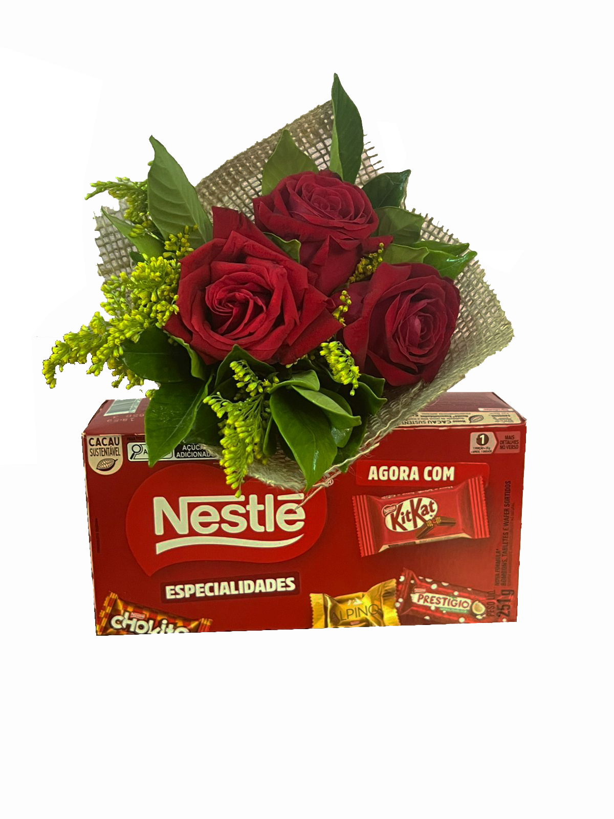 Buquê de Três Botões com Bombom